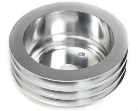 Trans-Dapt Performance CRANKSHAFT Pulley; 3 Groove; CHEVROLET 283-350;LONG W/P-Machined ALUMINUM Chevrolet