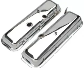 Trans-Dapt Performance O.E.M. REPRODUCTION Valve Covers; SHORT; 65-72 BB Chevy 396-502-CHROME Chevrolet