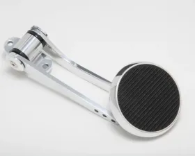 Trans-Dapt Performance Firewall Mount Gas Pedal; 3-1/4 in. Round Pedal; Rubber InsertALL Pol. Aluminum
