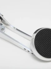 Trans-Dapt Performance Firewall Mount Gas Pedal; 3-1/4 in. Round Pedal; Rubber InsertALL Pol. Aluminum                                     - 9506 - Image 2