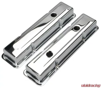 Trans-Dapt Performance O.E.M. REPRODUCTION Valve Covers; SHORT; 78-86 SB Chevy 305-350-CHROME Chevrolet - 9518