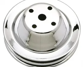 Trans-Dapt Performance WATER PUMP Pulley; 2 Groove; 1969-1985 CHEVROLET 283-350; LONG Water Pump-CHROME Chevrolet