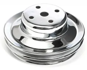 Trans-Dapt Performance WATER PUMP Pulley; 2 Groove; 1969-2006 CHEVROLET 396-454; LONG Water Pump-CHROME Chevrolet
