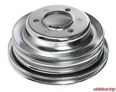 Trans-Dapt Performance CRANKSHAFT Pulley; 3 Groove; CHEVROLET 396-454; LONG Water Pump-CHROME Chevrolet - 9724