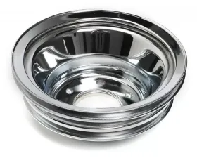 Trans-Dapt Performance CRANKSHAFT Pulley; 3 Groove; CHEVROLET 396-454; LONG Water Pump-CHROME Chevrolet