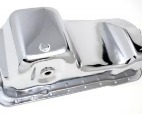 Trans-Dapt Performance CHROME OEM-Style Oil Pan- Ford Mustang 83-93 302 (5.0L) Dual Sump.; Stock Cap.