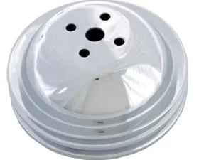 Trans-Dapt Performance WATER PUMP Pulley; 2 Groove; 1965-68 CHEVROLET 396-454; SHORT Water Pump-CHROME Chevrolet
