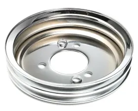 Trans-Dapt Performance CRANKSHAFT Pulley; 2 Groove; CHEVROLET 396-454; SHORT Water Pump-CHROME