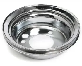 Trans-Dapt Performance CRANKSHAFT Pulley; 1 Groove; CHEVY SB Gen 1 & BB Gen IV; SHORT Water Pump-CHROME Chevrolet