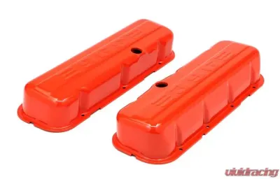 Trans-Dapt Performance CHEVY 396 LOGO TALL ORANGE POWDER COATED VALVE COVERS - 9833