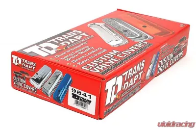 Trans-Dapt Performance 350 C.I.D. Logo Design Valve Covers; TALL; 1958-1986 SB Chevy 350-CHROME Chevrolet 5.7L V8 - 9841