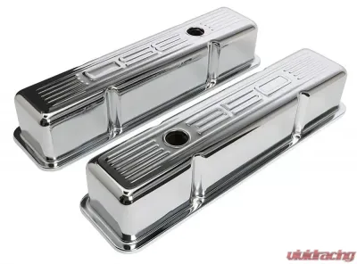 Trans-Dapt Performance 350 C.I.D. Logo Design Valve Covers; TALL; 1958-1986 SB Chevy 350-CHROME Chevrolet 5.7L V8 - 9841