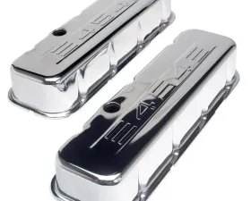 Trans-Dapt Performance 454 C.I.D. Logo Design Valve Covers; TALL; 1965-2000 BB Chevy 454-CHROME Chevrolet 7.4L V8