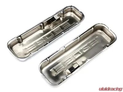 Trans-Dapt Performance 502 C.I.D. Logo Design Valve Covers; SHORT; 1965-2000 BB Chevy 502-CHROME - 9848