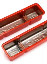 Trans-Dapt Performance CHEVY 350 LOGO TALL ORANGE POWDER COATED VALVE COVERS                                     - 9849 - Image 3