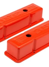 Trans-Dapt Performance CHEVY 350 LOGO TALL ORANGE POWDER COATED VALVE COVERS                                     - 9849 - Image 4