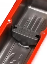 Trans-Dapt Performance CHEVY 350 LOGO SHORT ORANGE POWDER COATED VALVE COVERS                                     - 9852 - Image 2