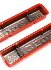 Trans-Dapt Performance CHEVY 350 LOGO SHORT ORANGE POWDER COATED VALVE COVERS                                     - 9852 - Image 3