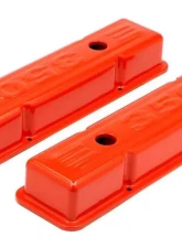 Trans-Dapt Performance CHEVY 350 LOGO SHORT ORANGE POWDER COATED VALVE COVERS                                     - 9852 - Image 4