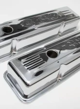 Trans-Dapt Performance 383 Logo Valve Covers; Short; 1958-86 SB Chevy 238-400; Baffled-CHROME                                     - 9857 - Image 2