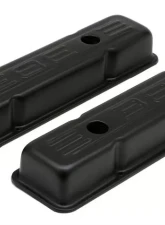 Trans-Dapt Performance 383 LOGO VALVE COVERS; SHORT; 1958-86 SBC 238-400; BAFFLED- ASPHALT BLACK                                     - 9862 - Image 4