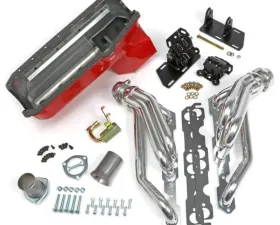 Trans-Dapt Performance Chevy V8 in 2WD S10 / S15 Engine Swap Kit; HTC COATED Headers- ANGLE PLUG Head Chevrolet Blazer 1987 5.0L V8