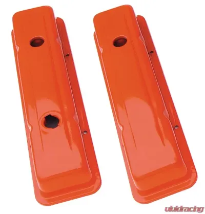 Trans-Dapt Performance O.E.-STYLE Valve Covers; Short; 1958-86 SB Chevy- CHEVY ORANGE Chevrolet - 9916