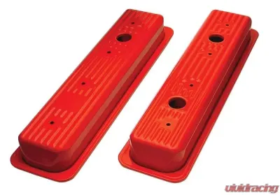 Trans-Dapt Performance TRADITIONAL Design Valve Covers; SHORT; 5.0-5.7L Chevy 1987-99- CHEVY ORANGE Chevrolet - 9919