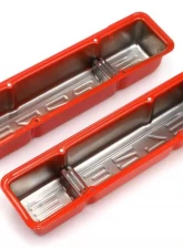 Trans-Dapt Performance CHEVY 327 LOGO TALL ORANGE POWDER COATED VALVE COVERS                                     - 9947 - Image 3