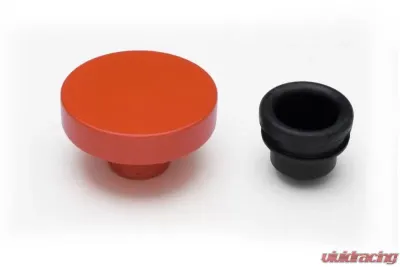 Trans-Dapt Performance PUSH-IN Style Oil Cap; 1-1/4 in. Neck- CHEVY ORANGE Powder Coated (ALUMINUM) - 9954
