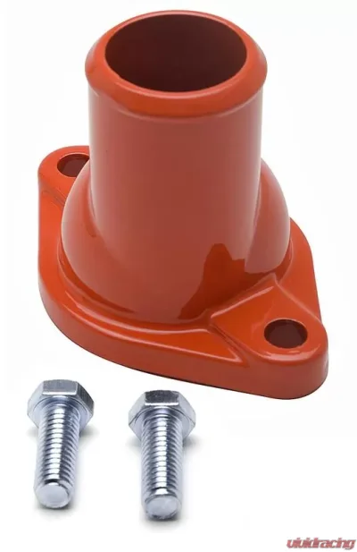 Trans-Dapt Performance Water Neck; SB and BB Chevy; (O-Ring Seal); Straight-up design- CHEVY ORANGE - 9955