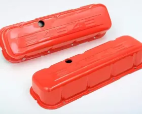 Trans-Dapt Performance CHEVY 454 LOGO TALL ORANGE POWDER COATED VALVE COVERS