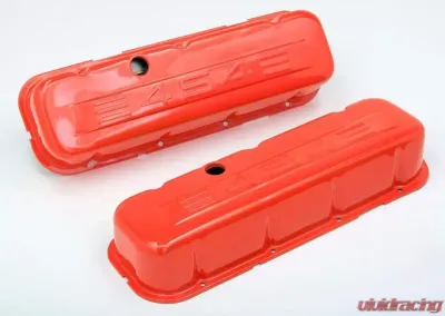 Trans-Dapt Performance CHEVY 454 LOGO TALL ORANGE POWDER COATED VALVE COVERS - 9957