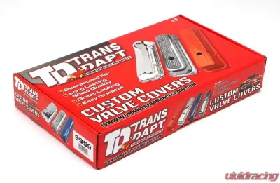 Trans-Dapt Performance CHEVY 454 LOGO SHORT ORANGE POWDER COATED VALVE COVERS - 9959