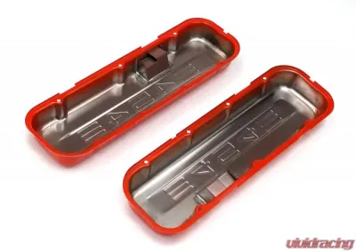 Trans-Dapt Performance CHEVY 454 LOGO SHORT ORANGE POWDER COATED VALVE COVERS - 9959