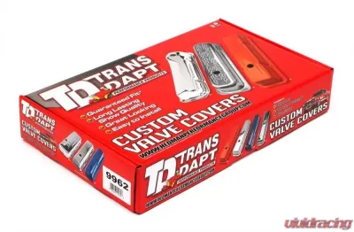 Trans-Dapt Performance CHEVY 502 LOGO SHORT ORANGE POWDER COATED VALVE COVERS - 9962