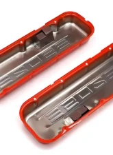 Trans-Dapt Performance CHEVY 502 LOGO SHORT ORANGE POWDER COATED VALVE COVERS                                     - 9962 - Image 3