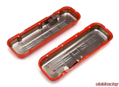 Trans-Dapt Performance CHEVY 502 LOGO SHORT ORANGE POWDER COATED VALVE COVERS - 9962