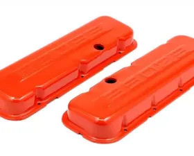 Trans-Dapt Performance CHEVY 502 LOGO SHORT ORANGE POWDER COATED VALVE COVERS