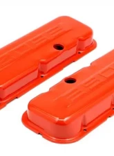 Trans-Dapt Performance CHEVY 502 LOGO SHORT ORANGE POWDER COATED VALVE COVERS                                     - 9962 - Image 4