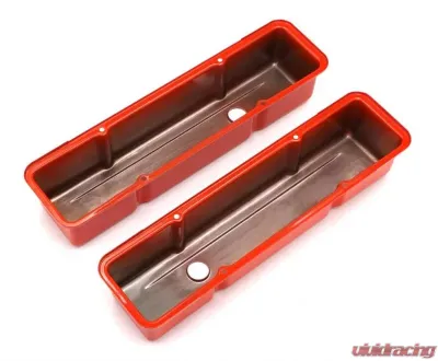 Trans-Dapt Performance CHEVY 283-400 TALL ORANGE POWDER COATED VALVE COVERS - 9963