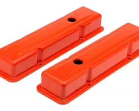 Trans-Dapt Performance CHEVY 283-400 SHORT ORANGE POWDER COATED VALVE COVERS- NO BAFFLES