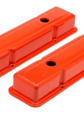 Trans-Dapt Performance CHEVY 283-400 SHORT ORANGE POWDER COATED VALVE COVERS- NO BAFFLES                                     - 9970 - Image 4