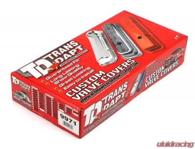 Trans-Dapt Performance CHEVY 283-400 TALL ORANGE POWDER COATED BAFFLED VALVE COVERS - 9971