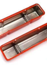 Trans-Dapt Performance CHEVY 283-400 TALL ORANGE POWDER COATED BAFFLED VALVE COVERS                                     - 9971 - Image 3