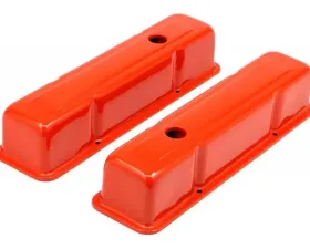 Trans-Dapt Performance CHEVY 283-400 TALL ORANGE POWDER COATED BAFFLED VALVE COVERS