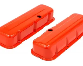 Trans-Dapt Performance CHEVY 396-502 TALL ORANGE POWDER COATED BAFFLED VALVE COVERS