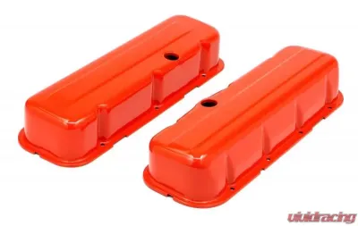 Trans-Dapt Performance CHEVY 396-502 TALL ORANGE POWDER COATED BAFFLED VALVE COVERS - 9997