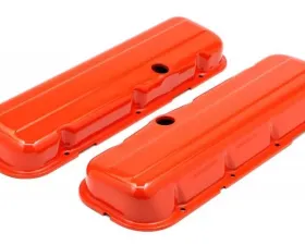 Trans-Dapt Performance CHEVY 396-502 SHORT ORANGE POWDER COATED BAFFLED VALVE COVERS