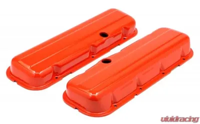 Trans-Dapt Performance CHEVY 396-502 SHORT ORANGE POWDER COATED BAFFLED VALVE COVERS - 9998